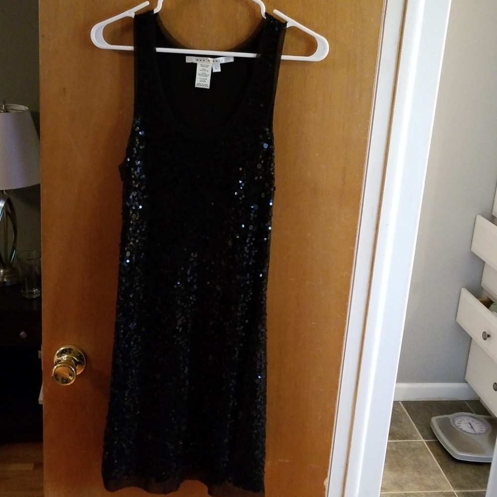 Black sequin tank dress